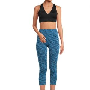 Warner’s Shorties blue swirl no muffin top cropped seamless Leggings size XS new